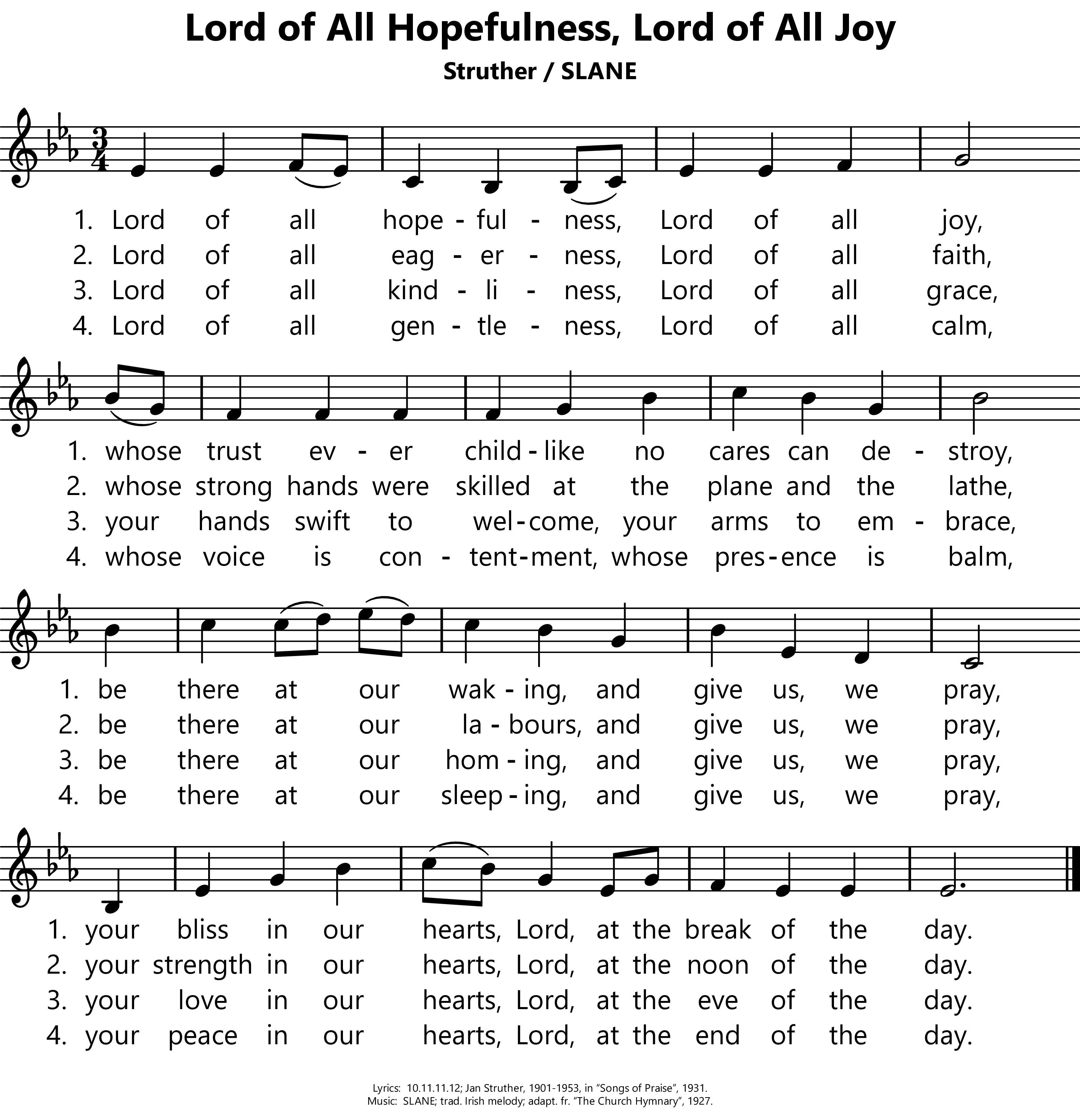 LiturgyShare: Lord of All Hopefulness, Lord of All Joy [Struther]